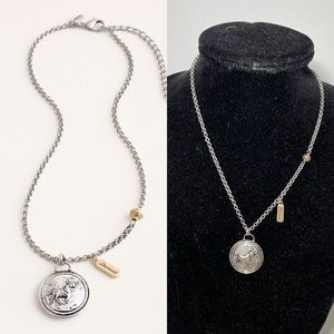 Chico’s reversible pendant necklace Taurus Bull Astrological Silver